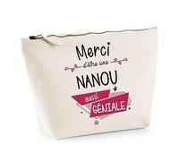 Trousse Merci Nanou géniale | Idée Cadeau Collègue Travail Retraite Pochette Maquillage Toilette