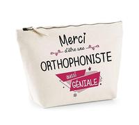 Trousse Merci Orthophoniste géniale | Idée Cadeau Collègue Travail Retraite Pochette Maquillage Toilette