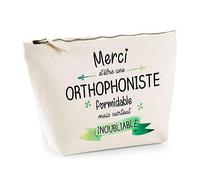 Trousse Merci Orthophoniste inoubliable | Idée Cadeau Collègue Travail Retraite Pochette Maquillage Toilette