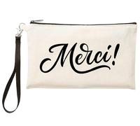 Trousse « Merci ! » - Pochette Maquillage Femme - Cadeau Original pour maîtresse, collègue, Amie - Étui Multifonction en Toile - TR579