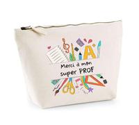 Trousse Merci Super Prof Homme| Pochette Originale Cadeau Remerciement Fin d'Années Maternelle Cadeau Professeur Institutrice Prof Noël Collègue Retraite