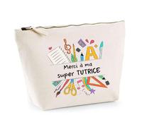 Trousse Merci Super Tutrice | Pochette Originale Cadeau Remerciement fin d'Années Cadeau Maitre de stage Maternelle Cadeau Collègue Retraite Noël