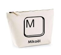 Trousse Mikaël Lettre Clavier | Pochette Toilette Maquillage | Idée Cadeau Prénom Informaticien Geek Gamer Anniversaire Oncle Parrain Beau Papa Collègue Départ Retraite Noël