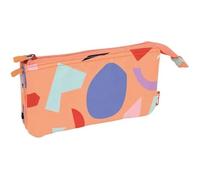 Trousse - MILAN - Fun Animals - 5 compartiments - Zippée - Orange et beige Orange