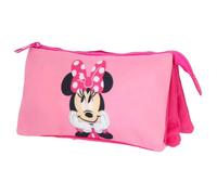 Minnie Mouse - Trousse Triple, Trousse pour Enfant, idéale pour Les Enfants d'âge Scolaire, Confortable et Polyvalente, qualité et résistance, 22 x 3 x 12 cm