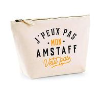 Trousse Mon Amstaff ne Veut Pas | Pochette Toilette Maquillage | Idée Cadeau Propriétaire Chien Humour Drôle Marrant Original Anniversaire
