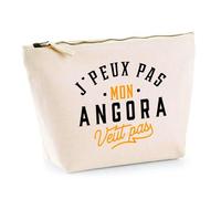 Trousse Mon Angora ne Veut Pas | Pochette Toilette Maquillage | Idée Cadeau Propriétaire Chat Humour Drôle Marrant Original Anniversaire