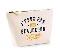 Trousse Mon Beauceron ne Veut Pas | Pochette Toilette Maquillage | Idée Cadeau Propriétaire Chien Humour Drôle Marrant Original Anniversaire