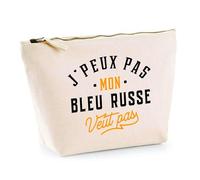 Trousse Mon Bleu Russe ne Veut Pas | Pochette Toilette Maquillage | Idée Cadeau Propriétaire Chat Humour Drôle Marrant Original Anniversaire
