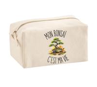 Trousse Mon Bonsaï C'est Ma Vie | Trousse Scolaire Voyage Maquillage Multifonction | Idée Cadeau Homme Femme Anniversaire Noël | Coton Imprimé en Bretagne