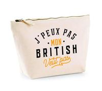 Trousse Mon British ne Veut Pas | Pochette Toilette Maquillage | Idée Cadeau Propriétaire Chat Humour Drôle Marrant Original Anniversaire