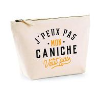 Trousse Mon Caniche ne Veut Pas | Pochette Toilette Maquillage | Idée Cadeau Propriétaire Chien Humour Drôle Marrant Original Anniversaire