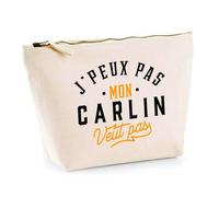 Trousse Mon Carlin ne Veut Pas | Pochette Toilette Maquillage | Idée Cadeau Propriétaire Chien Humour Drôle Marrant Original Anniversaire