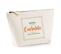 Trousse Mon Cartable Mon Aventure - Pouch Case - Idée Trousse Rangement Cadeau Anniversaire Fête Original Famille Travail Départ Collègue Retraite Noël. - Vert&Orange - 3