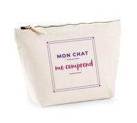 Trousse Mon Chat Me Comprend - Pouch Case - Idée Trousse Rangement Cadeau Anniversaire Fête Original Famille Travail Départ Collègue Retraite Noël. - Violet&Rouge - 3