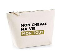 Trousse Mon Cheval Ma Vie | Pochette Toilette Maquillage | Idée Cadeau Équitation Humour Cheval Cavalier Original Drôle Sport
