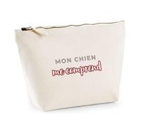Trousse Mon Chien Me Comprend - Pouch Case - Idée Trousse Rangement Cadeau Anniversaire Fête Original Famille Travail Départ Collègue Retraite Noël. - Gris&Bordeaux - 2