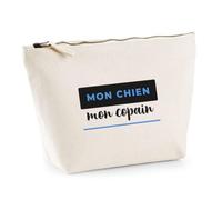 Trousse Mon Chien Mon Copain - Pouch Case - Idée Trousse Rangement Cadeau Anniversaire Fête Original Famille Travail Départ Collègue Retraite Noël. - Noir&Bleu - 4