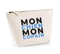 Trousse Mon Chien Mon Copain - Pouch Case - Idée Trousse Rangement Cadeau Anniversaire Fête Original Famille Travail Départ Collègue Retraite Noël. - Noir&Bleu - 1