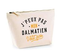 Trousse Mon Dalmatien ne Veut Pas | Pochette Toilette Maquillage | Idée Cadeau Propriétaire Chien Humour Drôle Marrant Original Anniversaire