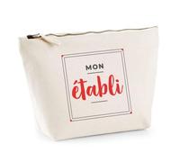 Trousse Mon Etabli - Pouch Case - Idée Trousse Rangement Cadeau Anniversaire Fête Original Famille Travail Départ Collègue Retraite Noël. - Gris&Rouge - 3
