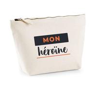 Trousse Mon Heroine - Pouch Case - Idée Trousse Rangement Cadeau Anniversaire Fête Original Famille Travail Départ Collègue Retraite Noël. - Bleu&Terracotta - 4