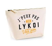 Trousse Mon Lykoi ne Veut Pas | Pochette Toilette Maquillage | Idée Cadeau Propriétaire Chat Humour Drôle Marrant Original Anniversaire