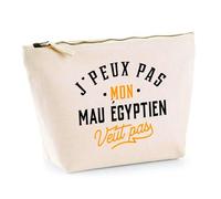 Trousse Mon Mau Egyptien ne Veut Pas | Pochette Toilette Maquillage | Idée Cadeau Propriétaire Chat Humour Drôle Marrant Original Anniversaire