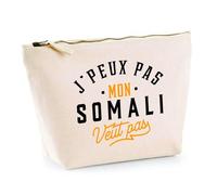 Trousse Mon Somali ne Veut Pas | Pochette Toilette Maquillage | Idée Cadeau Propriétaire Chat Humour Drôle Marrant Original Anniversaire