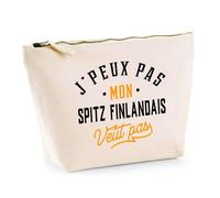 Trousse Mon Spitz Finlandais ne Veut Pas | Pochette Toilette Maquillage | Idée Cadeau Propriétaire Chien Humour Drôle Marrant Original Anniversaire