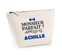 Trousse Monsieur Parfait Achille - Pouch Case - Idée Trousse Rangement Cadeau Anniversaire Fête Original Famille Travail Départ Collègue Retraite Noël.