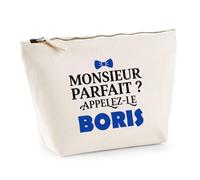 Trousse Monsieur Parfait Boris - Pouch Case - Idée Trousse Rangement Cadeau Anniversaire Fête Original Famille Travail Départ Collègue Retraite Noël.