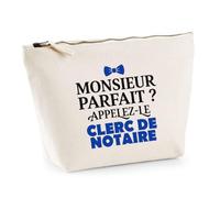 Trousse Monsieur Parfait Clerc de notaire - Pouch Case - Idée Trousse Rangement Cadeau Anniversaire Fête Original Famille Travail Départ Collègue Retraite Noël.