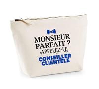 Trousse Monsieur Parfait Conseiller Clientele - Pouch Case - Idée Trousse Rangement Cadeau Anniversaire Fête Original Famille Travail Départ Collègue Retraite Noël.
