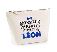 Trousse Monsieur Parfait Leon - Pouch Case - Idée Trousse Rangement Cadeau Anniversaire Fête Original Famille Travail Départ Collègue Retraite Noël.