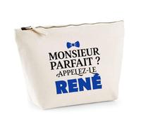 Trousse Monsieur Parfait Rene - Pouch Case - Idée Trousse Rangement Cadeau Anniversaire Fête Original Famille Travail Départ Collègue Retraite Noël.