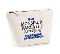 Trousse Monsieur Parfait Secretaire de Direction - Pouch Case - Idée Trousse Rangement Cadeau Anniversaire Fête Original Famille Travail Départ Collègue Retraite Noël.