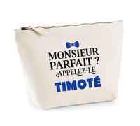 Trousse Monsieur Parfait Timote - Pouch Case - Idée Trousse Rangement Cadeau Anniversaire Fête Original Famille Travail Départ Collègue Retraite Noël.