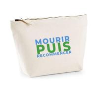Trousse Mourir Puis Recommencer - Pouch Case - Idée Trousse Rangement Cadeau Anniversaire Fête Original Famille Travail Départ Collègue Retraite Noël. - Bleu&Vert - 1