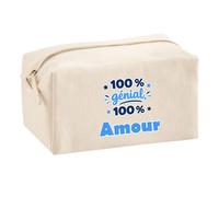 Trousse Multifonction 100% Génial 100% Amour - Multi-Purpose Case - Idée Trousse Multifonction Cadeau Anniversaire Fête Original Famille Travail Départ Collègue Retraite Noël.