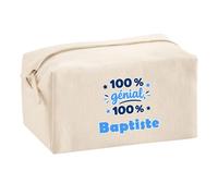 Trousse Multifonction 100% Génial 100% Baptiste - Multi-Purpose Case - Idée Trousse Multifonction Cadeau Anniversaire Fête Original Famille Travail Départ Collègue Retraite Noël.