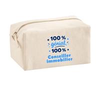 Trousse Multifonction 100% Génial 100% Conseiller Immobilier - Multi-Purpose Case - Idée Trousse Multifonction Cadeau Anniversaire Fête Original Famille Travail Départ Collègue Retraite Noël.