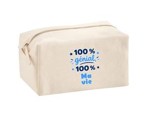 Trousse Multifonction 100% Génial 100% Ma Vie - Multi-Purpose Case - Idée Trousse Multifonction Cadeau Anniversaire Fête Original Famille Travail Départ Collègue Retraite Noël.