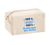 Trousse Multifonction 100% Génial 100% Professeur des ecoles - Multi-Purpose Case - Idée Trousse Multifonction Cadeau Anniversaire Fête Original Famille Travail Départ Collègue Retraite Noël.