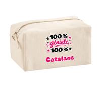 Trousse Multifonction 100% Géniale 100% Catalane - Multi-Purpose Case - Idée Trousse Multifonction Cadeau Anniversaire Fête Original Famille Travail Départ Collègue Retraite Noël.