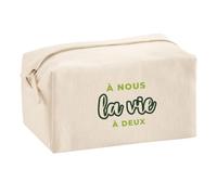 Trousse Multifonction A Nous la Vie A Deux - Multi-Purpose Case - Idée Trousse Multifonction Cadeau Anniversaire Fête Original Famille Travail Départ Collègue Retraite Noël. - Vert&Vert - 2