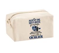 Trousse Multifonction Agent de Sécurité Formidable | Pochette Coton 2,5 L Zip Métal Forme Cubique | Toilette Maquillage École Câbles | Idée Cadeau Vigile Rentrée