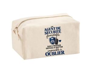 Trousse Multifonction Agent de Sécurité Formidable | Pochette Coton 2,5 L Zip Métal Forme Cubique | Toilette Maquillage École Câbles | Idée Cadeau Vigile Rentrée