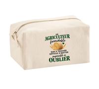 Trousse Multifonction Agriculteur Formidable | Pochette Coton 2,5 L Zip Métal Forme Cubique | Toilette Maquillage École Câbles | Idée Cadeau Paysan Rentrée