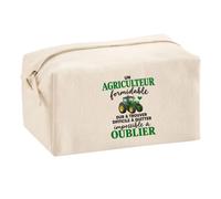 Trousse Multifonction Agriculture Formidable | Pochette Coton 2,5 L Zip Métal Forme Cubique | Toilette Maquillage École Câbles | Idée Cadeau Agriculteur Rentrée